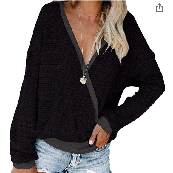 Sweaters - Womens waffle knit sweaters